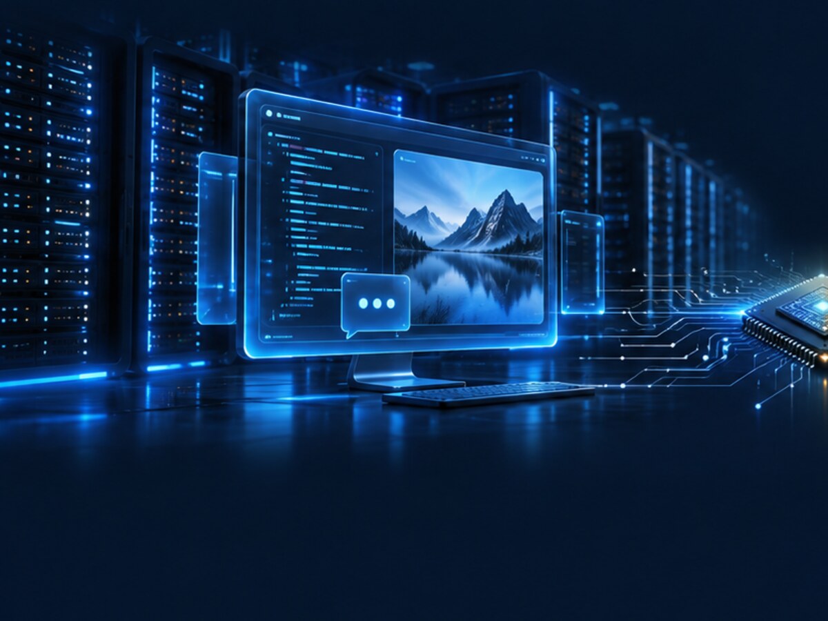 AI software interfaces connected to data-center infrastructure and semiconductor technology